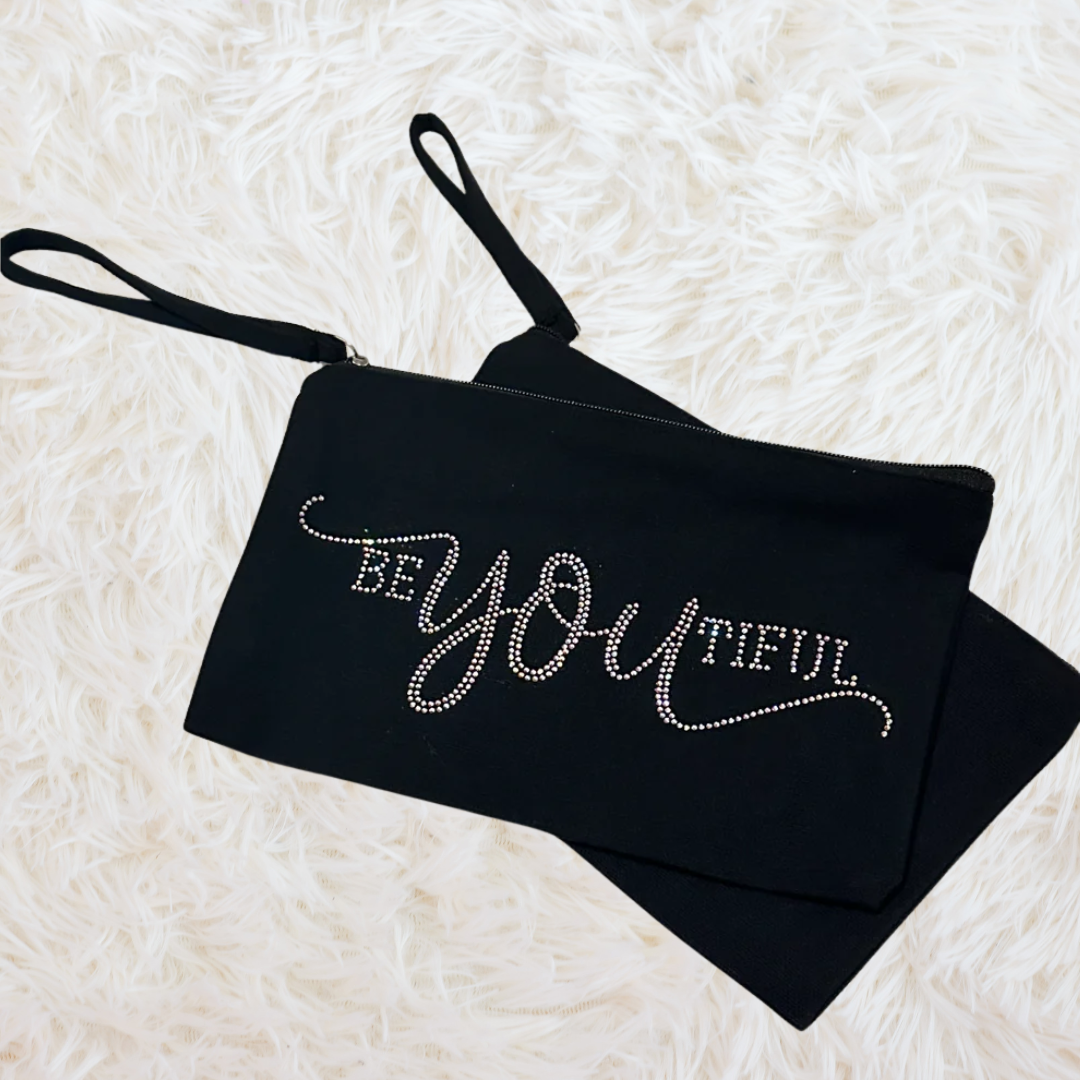BeYOUtiful Rhinestone Canvas Wristlet
