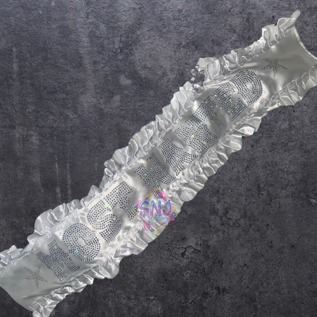 "Most Wanted"" White on White Sash - RTS
