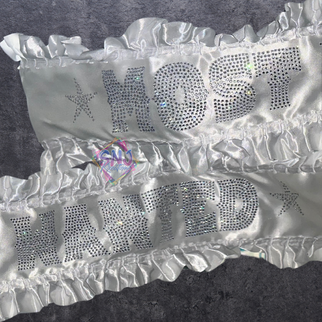 "Most Wanted"" White on White Sash - RTS