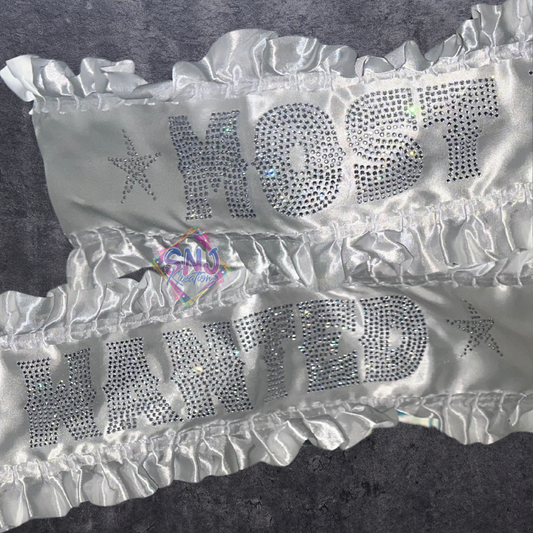 "Most Wanted"" White on White Sash - RTS