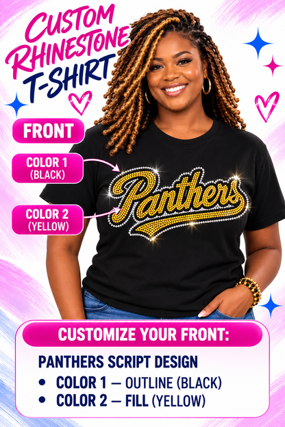 Custom Panthers Rhinestone Tee