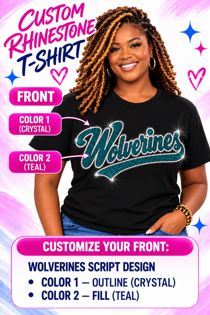 Custom Wolverines Rhinestone Tee
