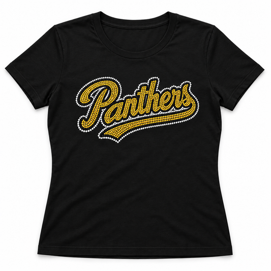 Custom Panthers Rhinestone Tee