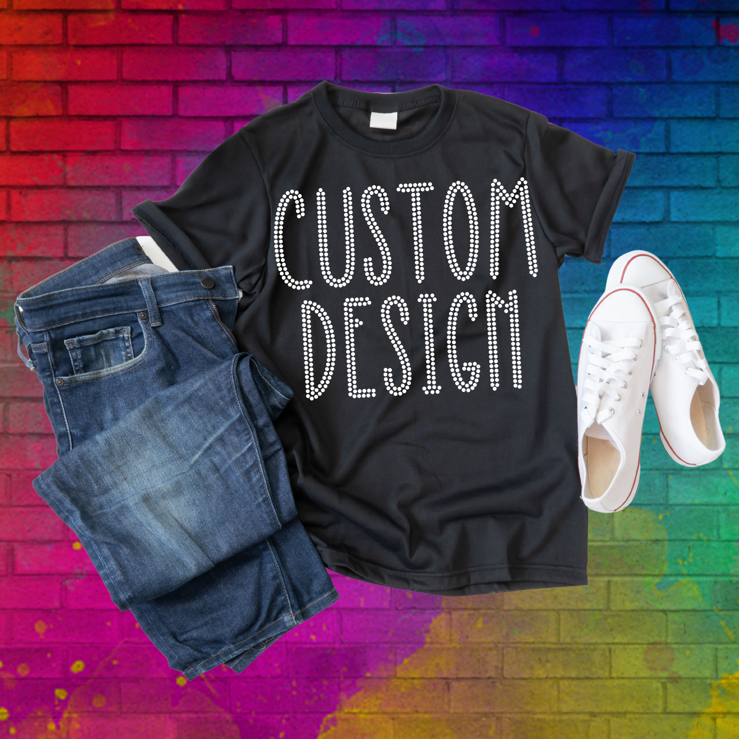 Custom Rhinestone T-Shirt Design
