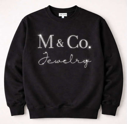 Custom Text Logo Bling Hoodie, Crewneck or T-Shirt