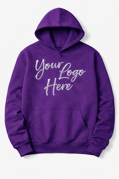 Custom Text Logo Bling Hoodie, Crewneck or T-Shirt
